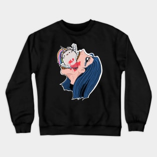 Creepy and cute woman Crewneck Sweatshirt